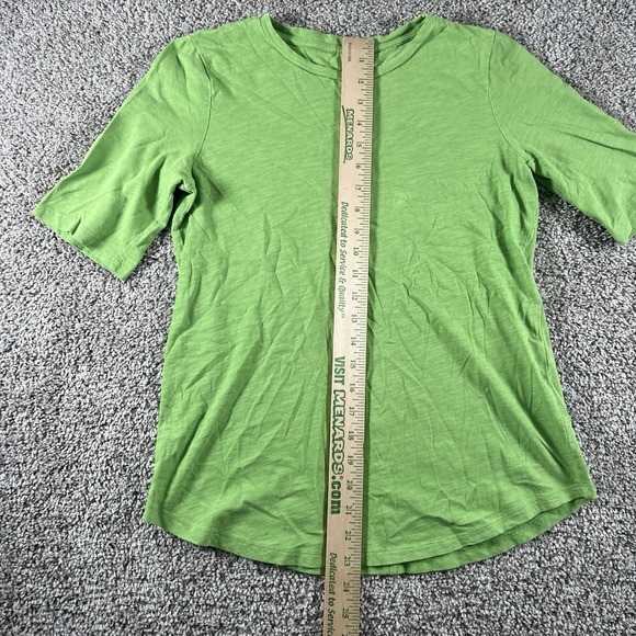 Eileen Fisher Shirt Womens‎ Petite XXS Green Organic Cotton Slub Crewneck Tee - Picture 4 of 11